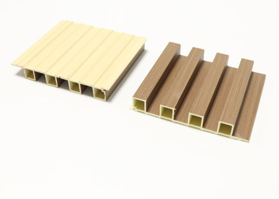 Painel de parede interior do PVC WPC da flauta interna de madeira da grão para a decoração