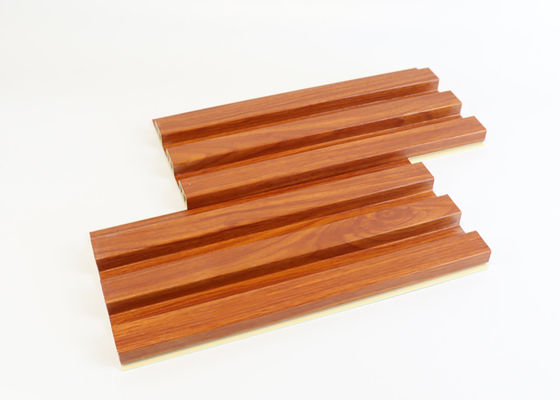 Painel de parede interior do PVC WPC da flauta interna de madeira da grão para a decoração