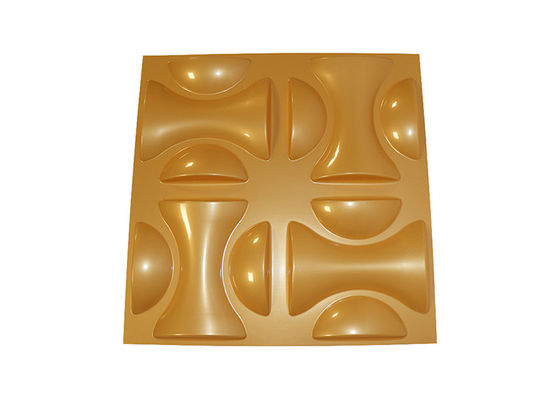 casa decorativa Diamond Gold Wall Panel do PVC dos painéis de parede 3D de 500x500mm