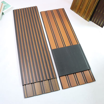 Painel de parede de PVC de grãos de madeira Painel de parede decorativo Material ecológico para quarto sala de estar TV Parede de fundo