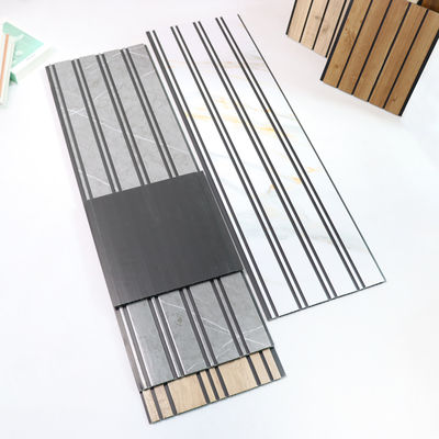 Painel de parede de PVC de grãos de madeira Painel de parede decorativo Material ecológico para quarto sala de estar TV Parede de fundo