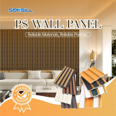 Painéis de parede PS de fácil instalação e baixa manutenção Placas de parede de poliestireno duráveis ​​impermeáveis