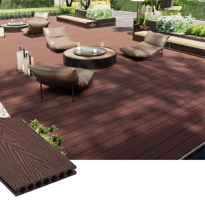 Premium Outdoor WPC Composite Decking ∙ Solid Waterproof Wood Plastic Flooring com acabamento moderno
