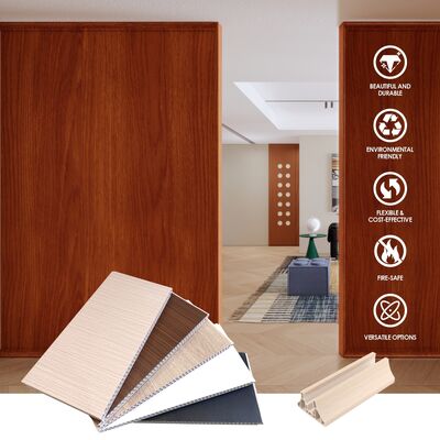 Painel de parede de PVC resistente a incêndio e à água leve para divisória de espaço de escritório