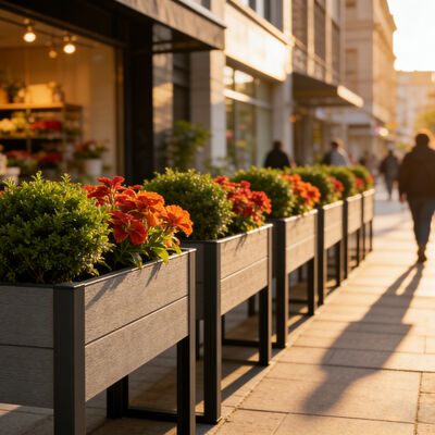 Cama de jardim elevada com pernas de metal para plantação de ervas vegetais ao ar livre