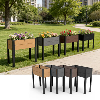 Cama de jardim moderna com resistência à água, ignífugo, ecológico, madeira plástica composta para o exterior