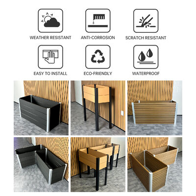 Cama de jardim moderna com resistência à água, ignífugo, ecológico, madeira plástica composta para o exterior