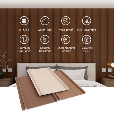 Painel de parede de WPC à prova d'água para interiores Instalação fácil revestimento de parede de flutuante para decoração de interiores
