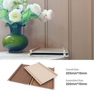 Modern Wood Grain Fluted Design WPC Painel de parede impermeável revestimento de parede interior para sala de estar e quarto
