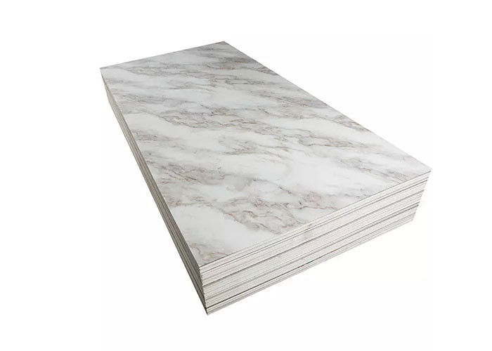 Decoração lustrosa alta luxuosa da parede interior da folha do mármore do PVC de 1220x2440mm 3mm