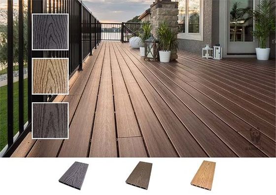 Assoalho composto de gravação de madeira da plataforma do Decking da textura WPC do assoalho 3D impermeável