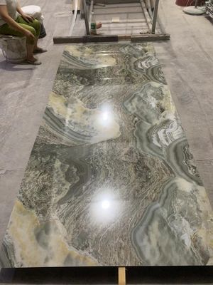 Folha plástica de mármore UV impermeável 1220x2800mm do PVC de Decotion da parede interior