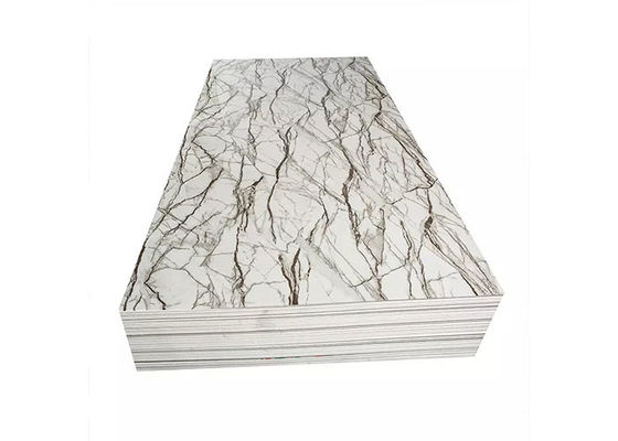 Folha plástica de mármore UV impermeável 1220x2800mm do PVC de Decotion da parede interior