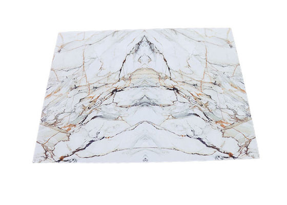 Folha plástica de mármore UV impermeável 1220x2800mm do PVC de Decotion da parede interior