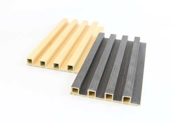 Painel de parede composto acanelado 160mm x 24mm da madeira interna WPC da decoração impermeáveis
