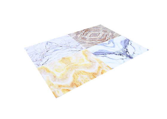 Painéis de mármore UV da folha decorativa interior impermeável do mármore do PVC 2mm - 5mm