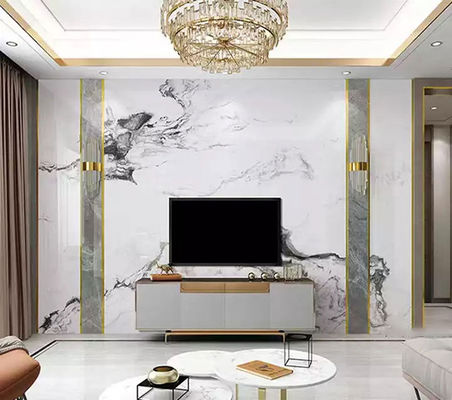 Painéis de mármore UV da folha decorativa interior impermeável do mármore do PVC 2mm - 5mm