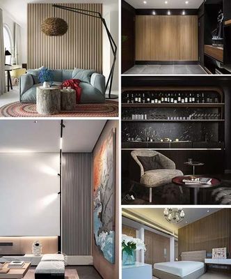 Os painéis de parede decorativos interiores de WPC fáceis instalam o escritório do hotel do projeto moderno