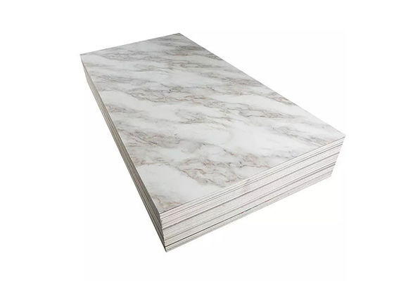 Decoração lustrosa alta luxuosa da parede interior da folha do mármore do PVC de 1220x2440mm 3mm