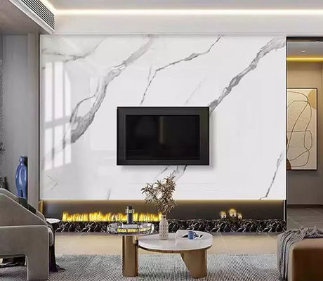 Decoração lustrosa alta luxuosa da parede interior da folha do mármore do PVC de 1220x2440mm 3mm