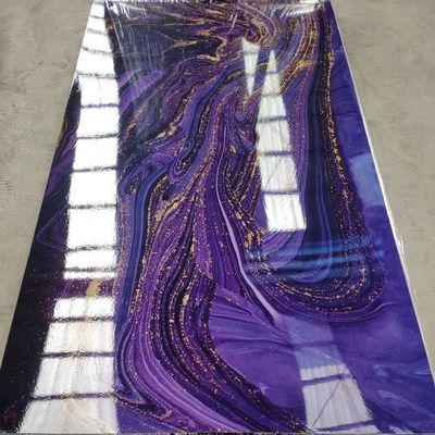 3D que imprime a folha 1220x2440 de mármore UV milímetro do mármore do PVC para a decoração da parede