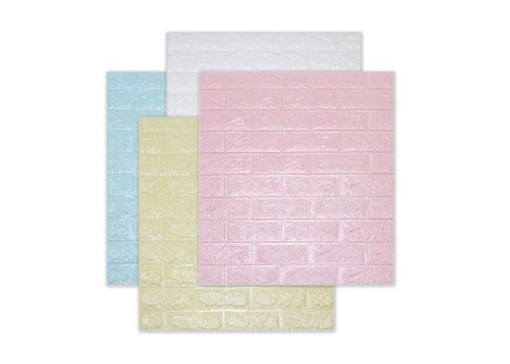 etiqueta autoadesiva da parede da espuma do PE do papel de parede 3D da espuma do PE do tijolo de 77x70cm