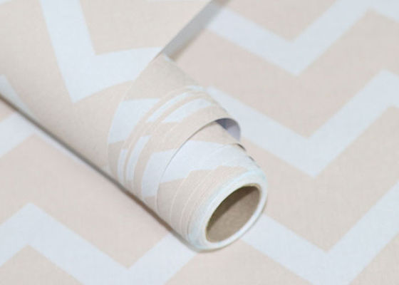 Papel de parede removível do banheiro autoadesivo natural do PVC do rolo da etiqueta do papel de parede da madeira 3D