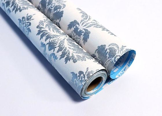 Papel de parede removível do banheiro autoadesivo natural do PVC do rolo da etiqueta do papel de parede da madeira 3D