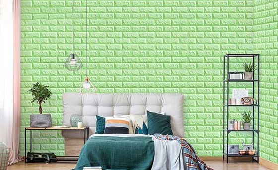 Papel de parede forte da espuma do tijolo do vinil da viscosidade 3D para a decoração da parede