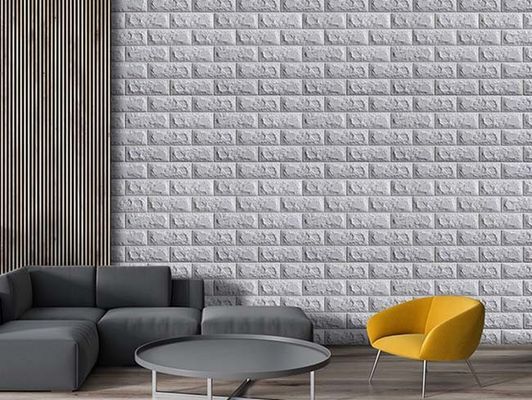 Papel de parede forte da espuma do tijolo do vinil da viscosidade 3D para a decoração da parede