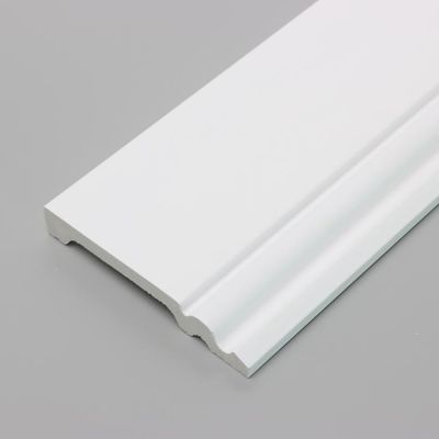 Molde aprontado rodapé de contorno decorativo branco da telha com luz conduzida