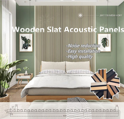 Painel de painel acústico de espessura de 12 mm Painel de parede de ardósia de madeira para decoração residencial