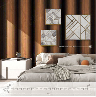 Painel de parede acústico Wpc Painel de ardósia de madeira para decoração de casa