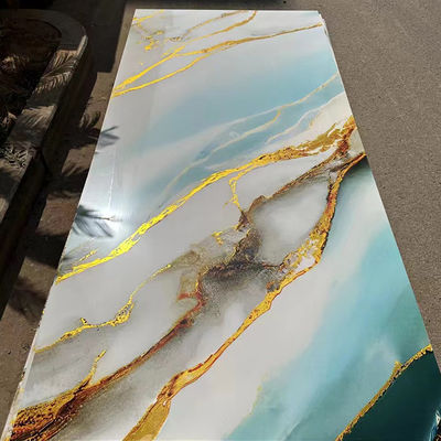 1220*2440mm 3D Digital Impressed UV Marble Sheet UV Boards para TV Tabela de decoração de parede