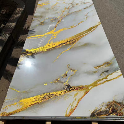 1220*2440mm 3D Digital Impressed UV Marble Sheet UV Boards para TV Tabela de decoração de parede
