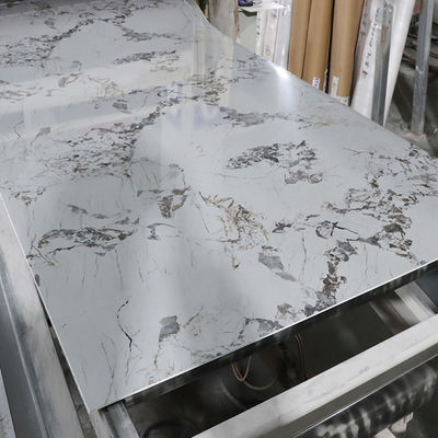 1220*2440mm 3D Digital Impressed UV Marble Sheet UV Boards para TV Tabela de decoração de parede