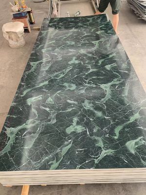 Folha plástica de mármore UV impermeável 1220x2800mm do PVC de Decotion da parede interior