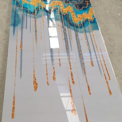 3D que imprime a folha 1220x2440 de mármore UV milímetro do mármore do PVC para a decoração da parede