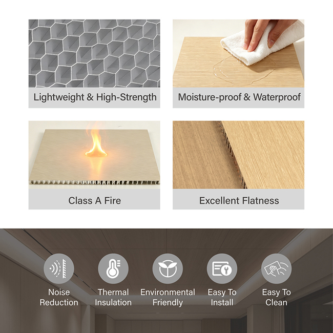 Premium Aluminum Honeycomb Ceiling Panel â Lightweight, Fire Resistant, Waterproof & Durable Suspended Ceiling Solution for Commercial and Architectural Applications
